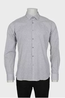 Men's printed button-down shirt