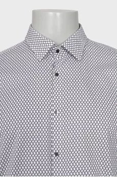 Men's printed button-down shirt