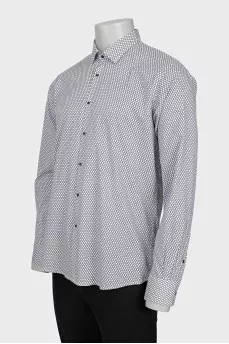 Men's printed button-down shirt