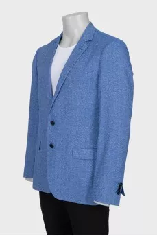 Men's blue jacket with a small print