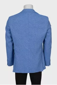 Men's blue jacket with a small print