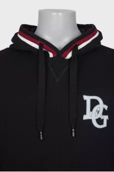 Men's black hoodie with print on the back