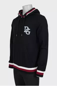 Men's black hoodie with print on the back
