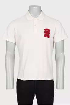 Men's polo shirt with a patch