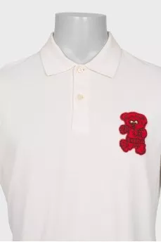 Men's polo shirt with a patch