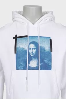 Men's white hoodie with print
