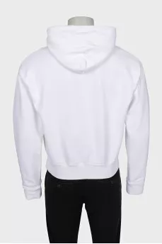 Men's white hoodie with print