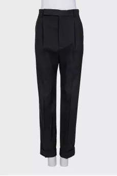 Black wool trousers