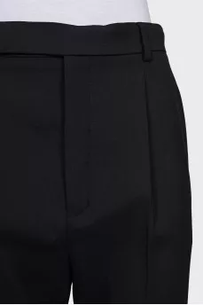 Black wool trousers