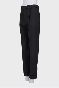 Black wool trousers