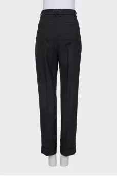 Black wool trousers