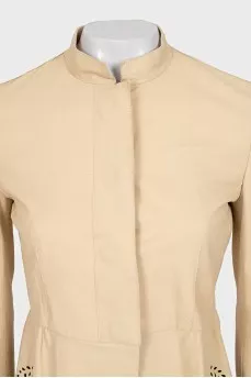 Leather jacket with perforations