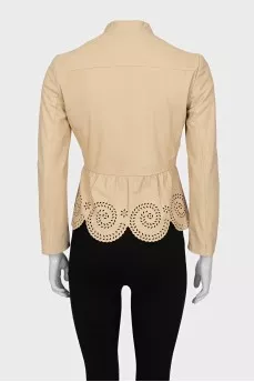 Leather jacket with perforations