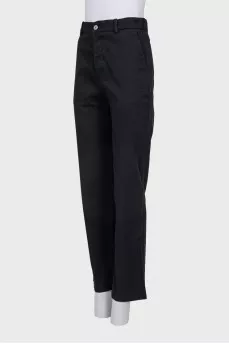 Чорні джинси straight fit на гудзиках