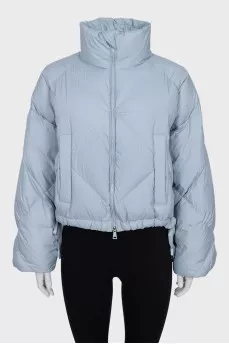 Blue cropped down jacket