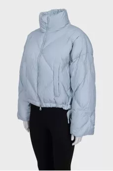 Blue cropped down jacket