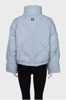 Blue cropped down jacket