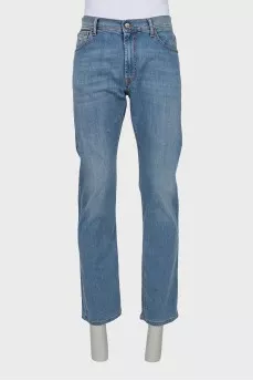 Men's straight jeans in light blue