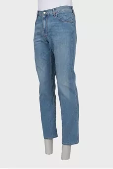 Men's straight jeans in light blue