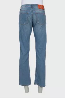 Men's straight jeans in light blue