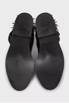Men's leather boots with studs
