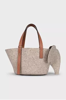 Elephant-shaped textile bag
