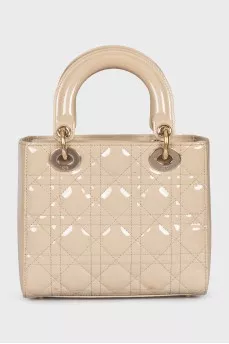 Лакированная сумка из кожи Lady Dior