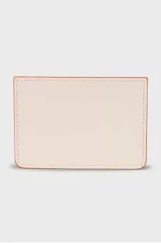 White leather cardholder