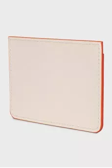 White leather cardholder