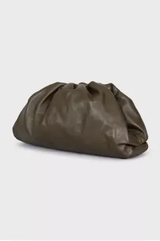 Зеленый кожаный клатч