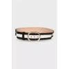 Wide black and white belt