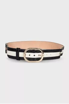 Wide black and white belt