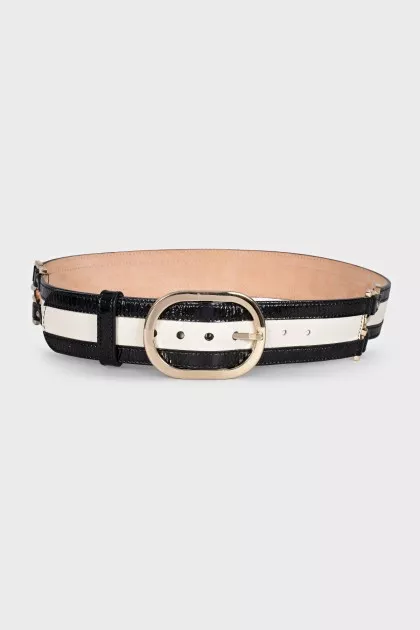 Wide black and white belt