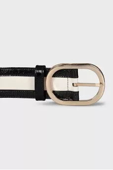 Wide black and white belt