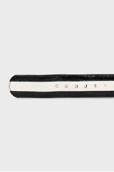 Wide black and white belt