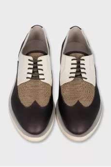 Men's leather brogues with tag