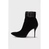 Suede pointed toe ankle boots