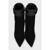Suede pointed toe ankle boots