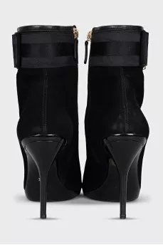 Suede pointed toe ankle boots