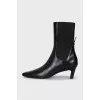 Ботильоны из кожи на каблуке kitten heel