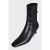 Ботильоны из кожи на каблуке kitten heel