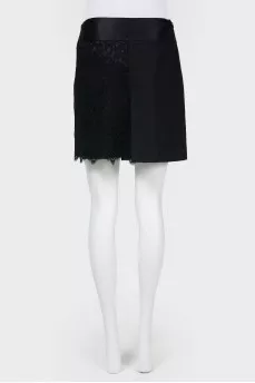 Vintage mini-skirt with lace and cuts