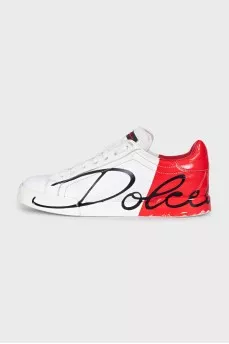 White and red Portofino sneakers