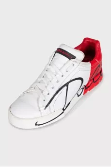 White and red Portofino sneakers