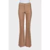 Beige suit with flared trousers