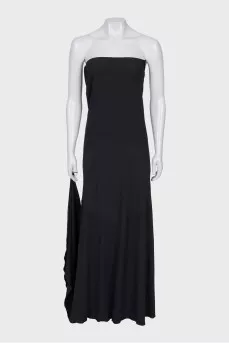 Black dress with a long train