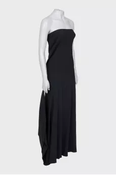 Black dress with a long train