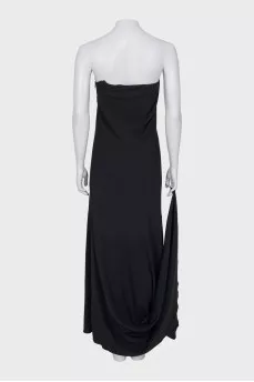 Black dress with a long train