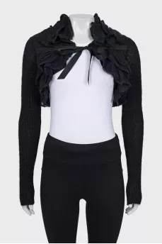 Black bolero with ruffles