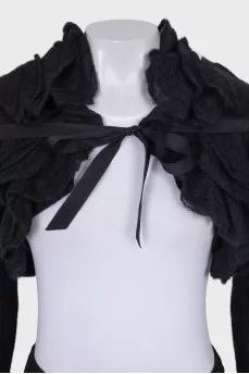 Black bolero with ruffles